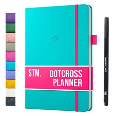 Imagem de Planejador Dotcross A5 sem data 2024 | Planejamento de objetivos anual, calendário mensal, agenda semanal, agenda diária | Scribbles That Matter Planner para mulheres e homens, acadêmico, trabalho, negócios | azul-petróleo