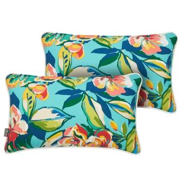 Imagem de FUNHOME Capas de almofada lombar para ambientes externos e internos apenas, capas de almofada lombar repelentes à água 30,5 cm x 50,8 cm, fronha decorativa para sofá, pátio, jardim, móveis, uso em