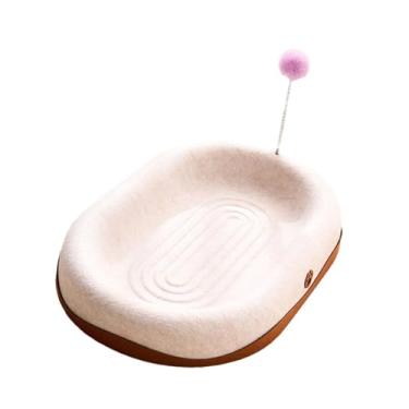 Imagem de Ｂｅｓｇａ Arranhador oval para gatos, almofada para arranhar, exercício, sala de estar, com bola, proteção para sofá, arranhador para gatos, cama para, com Spring Ball
