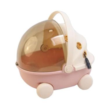 Imagem de MotiveTech Gaiola de transporte aquecida para pássaros, com janela transparente, ideal para viagens com papagaios e agapornis. quente para viagens de, Rosa