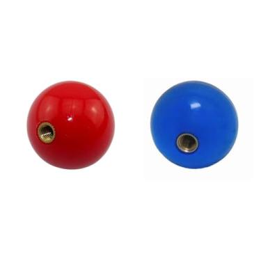 Imagem de VANTOBEST 2 peças 35 mm Joystick Arcade Ball Top ABS Metal Threaded Knob Substituição para Controle de Jogo Sticks Handle Rocker (Vermelho + Azul)