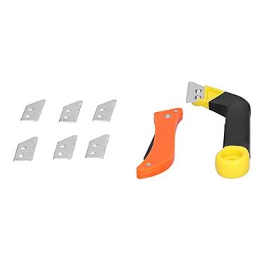 Imagem de FTVOGUE Serra de Argamassa Com 6 Peças de Lâminas Extras, Serra de Argamassa de Azulejo, Manual de Angular para Limpeza de Azulejos, Limpador de, Fácil de Remover Rejuntes Desnecessários, Aletas
