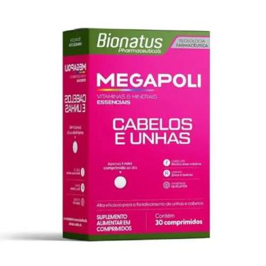 Imagem de Suplemento Alimentar Megapoli Cabelos e Unhas Bionatus 30 Comprimidos