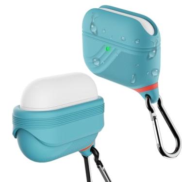 Imagem de HALLEAST Capa à prova d'água para AirPods Pro 3, capa protetora de silicone portátil elegante para Air Pod Pro3, azul claro
