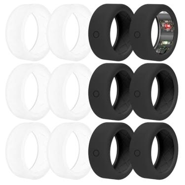 Imagem de pupvus Pacote com 12 capas de anel para protetor Oura-Ring-Gen-4/Gen-3 – Capa de silicone elástica antiarranhões atualizada antiderrapante para Ultrahuman Air/RingConn/Samsung Anel multicolorido para