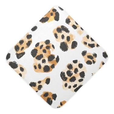 Imagem de STAYTOP Lindas toalhas de bebê com capuz de musselina com estampa de leopardo, toalha de banho super macia, toalhas de banho absorventes para banho recém-nascido unissex 76 x 76 cm