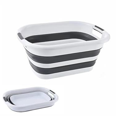 Imagem de Balde de esfregão grande dobrável de 26L/40L com alça para limpeza, banheira portátil de silicone para animais de estimação para filhotes, cães pequenos, gatos, cesto de roupa suja dobrável, cesto de