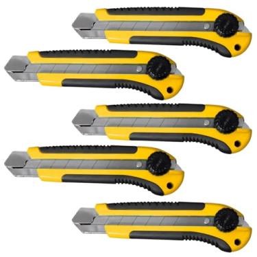 Imagem de Estilete Profissional 25mm Com Trava Giratória e Lâmina | 05 Un