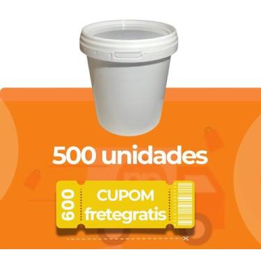 Imagem de Pote Plástico Redondo 1 Litro com Tampa Lacre - Kit com 500 Peças - na