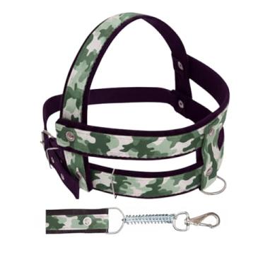 Imagem de Conjunto Peitoral Com Guia De Nylon Reforçado Super Resistente Para Cachorro Cão Grande Porte Anti Puxão (Verde Camuflado, P)