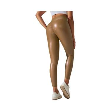 Imagem de Leggings de ioga de cintura alta sexy hip yoga leggings correndo e cal