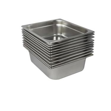 Imagem de 10 Cubas Gastronômica Buffet GN 1/2 65mm Aço Inox Sem Alça - BONSUCESS