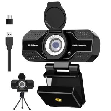 Imagem de YOUPECK Webcam HD 4K 2K 1080P com microfone, cancelamento de ruído, capa de privacidade, lente grande angular, correção automática de luz, webcam USB Plug & Play para laptop, desktop, PC, zoom, Skype