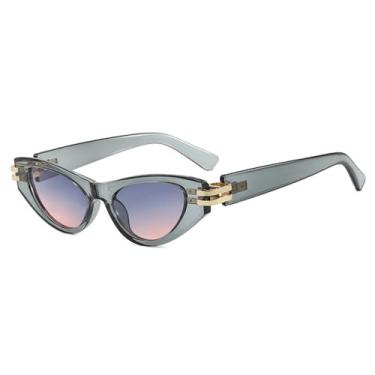 Imagem de Óculos de sol Jelly Color com estampa de leopardo e olhos de gato, proteção UV400, ideais para esportes ao ar livre como corrida e ciclismo, nas cores cinza e rosa.