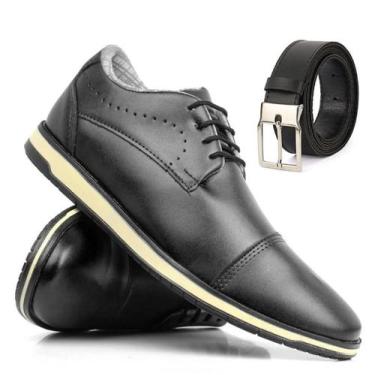 Imagem de Kit Sapato Masculino Oxford Social Conforto Com Cinto Dupla Face - MKS