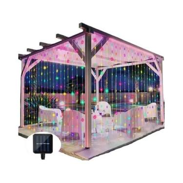 Imagem de Luzes De Cortina Solar À Prova d'Água Com 300 LEDs, 8 Modos, Fitas De 