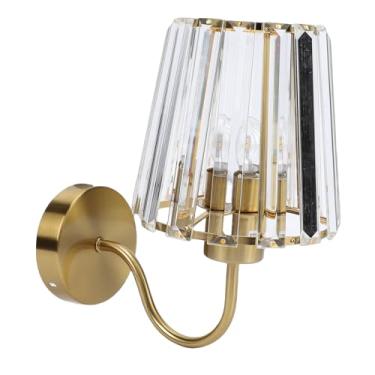 Imagem de Luocute Luminária de Parede de Cristal, Arandela Elegante de Liga de Alumínio Com Abajur de Vidro Cristalino, Fonte para Quarto, Vila, Corredor, Sala de Estar