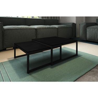 Imagem de Duo Mesa de Centro Catarina Preto e Tampo Preto - IRON WOOD