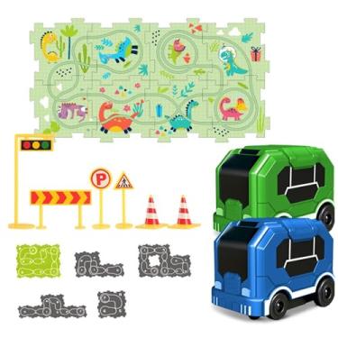 Imagem de Conjunto de jogos de pista de quebra-cabeça, quebra-cabeça de pista de carro infantil,Brinquedos para provocar o cérebro - Quebra-cabeça quebra-cabeça para meninos de 3 a 6 anos, casa, jardim de infân
