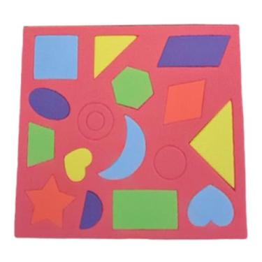 Imagem de Colaxi Tapete de atividades educativo em espuma EVA com quebra-cabeça geométrico para desenvolvimento da coordenação e coordenação em crianças
