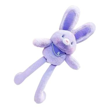 Imagem de Bunny Plush, puxe o brinquedo de pelúcia de coelho - 11 polegadas Bunny - Orelhas e pernas comutas pendentes de coelho, chaveiro macio à mão para sacolas e chaves