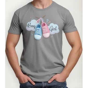 Imagem de Camiseta Camisa Adulto Feminina Masculina Algodão Chá Revelação Boy ou