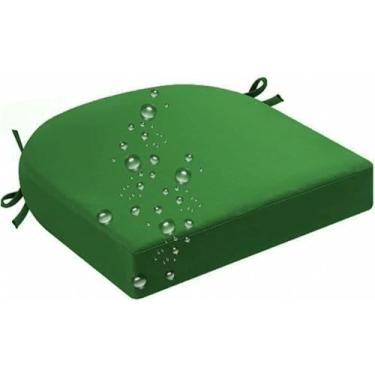 Imagem de Almofadas para cadeiras de exterior com amarras, formato em U, para uso em móveis de pátio e mesas de jantar.