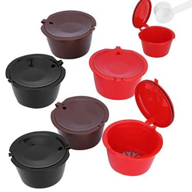 Imagem de Copo de Cápsula Café Reutilizável e Recarregável com Conjunto Colher Escova Plástico PP Grau Alimentar Aço Inoxidável 304 Ecológico Fluxo Suave Sem Va