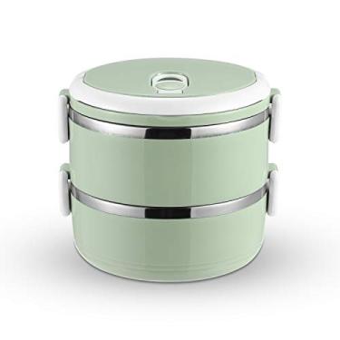 Imagem de S-0530 Camada Portátil Lata Isolada Bento Lunch Box à Prova de Vazamento Empilhável com Tampa Dois Andares Fácil Transportar Grau Alimentar Seguro Higiênico 1 4L
