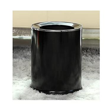 Imagem de Caixote do lixo lixeira leve luxo redondo caixote do lixo doméstico descoberto sala de estar quarto caixote do lixo simples e moderno caixote do lixo (cor: G Tamanho: 14L/3,6 galões) (F 14L/3,6 galões