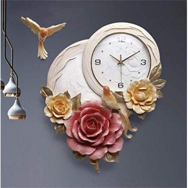 Imagem de Relógio de parede, parede de relevo tridimensional, relógio de parede simples para sala de estar e relógio criativo, relógio de quartzo ultra-silencioso, relógio de quartzo decorativo relógio de