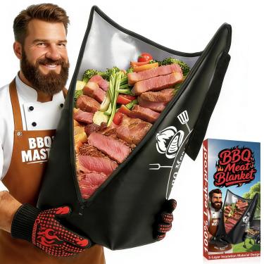 Imagem de katoex Manta Para Churrasco Descansar Carne, Defumar Peito Bovino, Grelhar, Bolsa Térmica Com Boca Larga, Bovino Grande/Peru (25 Pol. Preto)