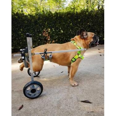 Imagem de Cadeira de rodas leve ajustável para pernas traseiras, perfeita para animais de estimação pequenos a médios, andador de cachorrinho de metal, tamanho G - Melhore a mobilidade e a independência