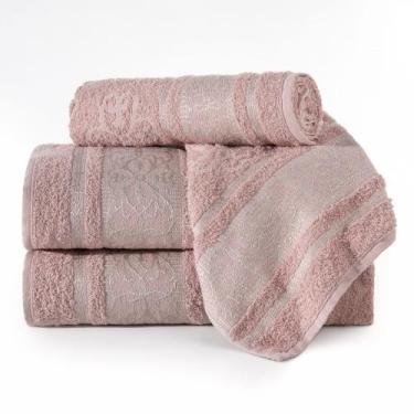 Imagem de Kit Toalha de Banho e Rosto 4 Peças 100% Algodão Grande Grossa Fibra F