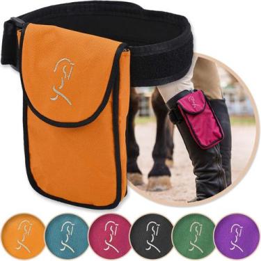 Imagem de Suporte para celular equestre Woofhoof XL Orange Nylon