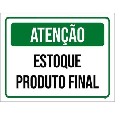 Imagem de Kit 3 Placa Acm Atenção Estoque Produto Final 18X23 Branco - Sinalizo