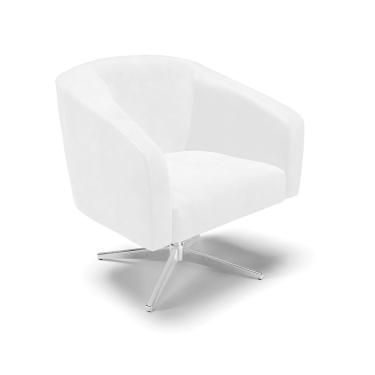 Imagem de Poltrona Decorativa Giratória MA30 Stella Sintético PU Branco D03 - D'Rossi