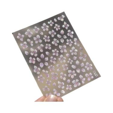 Imagem de Adesivos De Unha 5D Autoadesivos Com Pétalas De Flor Branca, Flor De C