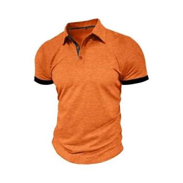Imagem de Camisa Polo Masculina Oversize De Verão, Manga Curta, Cor Sólida, Resp