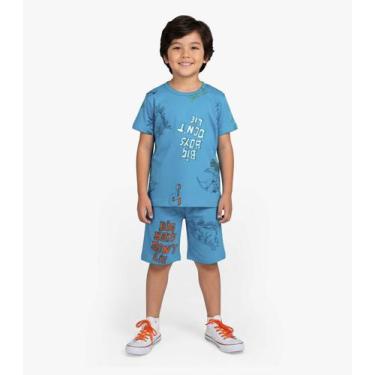 Imagem de Pijama Infantil Camiseta e Bermuda Select Azul, 8, Azul