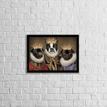 Imagem de Quadro Cães Da Realeza 45X34Cm - Com Vidro Moldura Preta
