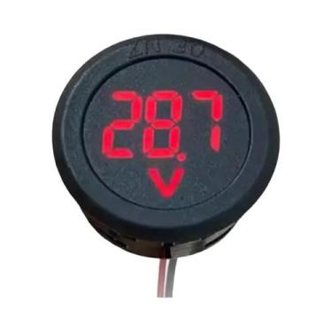 Imagem de Voltímetro Automotivo Digital Com Display LED 100V, Medidor De Tensão 