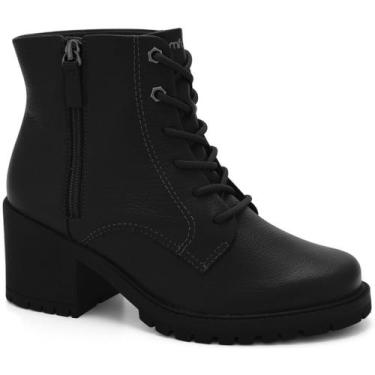 Imagem de Bota Feminina Coturno Couro Preto Comfortflex 2477303-2 -, 38, Preto