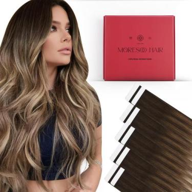 Imagem de Fita adesiva em extensões de cabelo Moresoo 35cm 10 peças 25g 4 /10/16