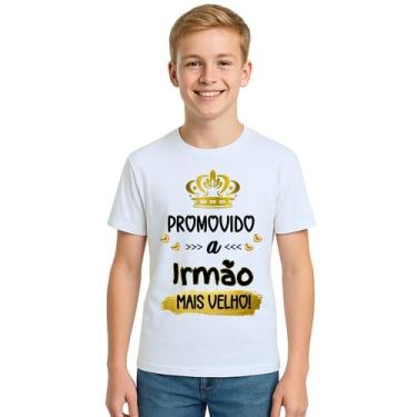 Imagem de Camiseta Promovido Irmão Mais Velho Estampa Personalizada - UseP4, Bra