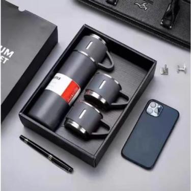 Imagem de Kit Garrafa Garrafinha Térmica De Café 500ML Inox Parede Dupla À Vácuo