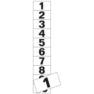 Imagem de 10 Placas de Poliestireno Autoadesiva 5x2.5cm Numeral 1 A 10 200 Be Sinalize Placa Poli...