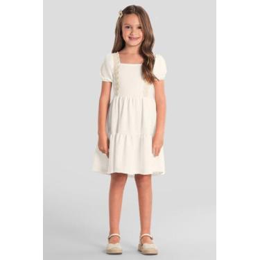 Imagem de Vestido infantil menina malha especial Mundi, Natural, 6