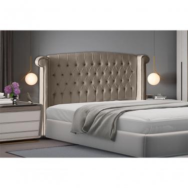 Imagem de Cabeceira Para Cama Box Toquio King 195 Cm Madeira Eucalipto Suede Inox Do Lar Móveis e Decoração