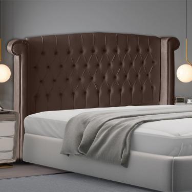 Imagem de Cabeceira Para Cama Box Toquio Casal Queen Suede Capitonê 160x133x26cm Rosê Do Lar Móve...